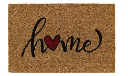E-Coco home heart red lábtörlő 40x60 / beige-barna