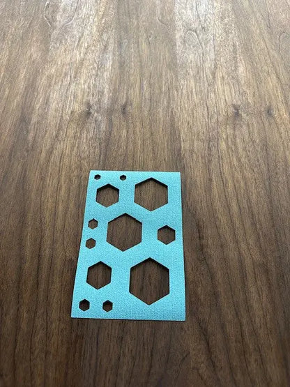 Egyedi DIY kép hexagon színes kék, zöld lapok fehér képkerettel 10x15 / kék
