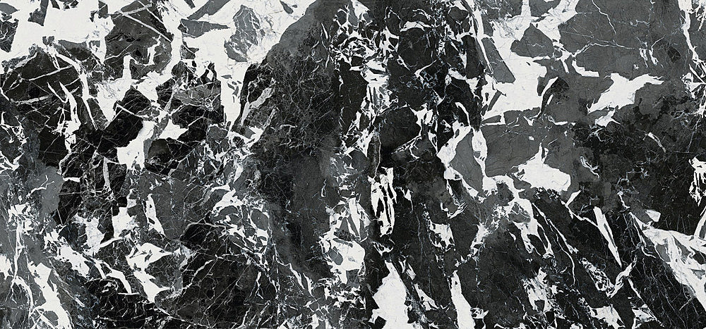 THE ROOM  Grand Anti 120x260- Ez a csempe az erő és lágyság harmóniája: a fekete eleganciát, a fehér tisztaságot sugall. Időtálló, luxus hatású választás, fényes, polírozott gres-porcelán kivitelben, kül- és beltérre is ideális.