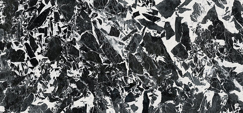THE ROOM  Grand Anti 120x260- Ez a csempe az erő és lágyság harmóniája: a fekete eleganciát, a fehér tisztaságot sugall. Időtálló, luxus hatású választás, fényes, polírozott gres-porcelán kivitelben, kül- és beltérre is ideális.