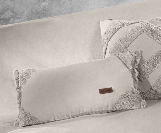 Hidi natural párnahuzat 30x45 / beige-barna