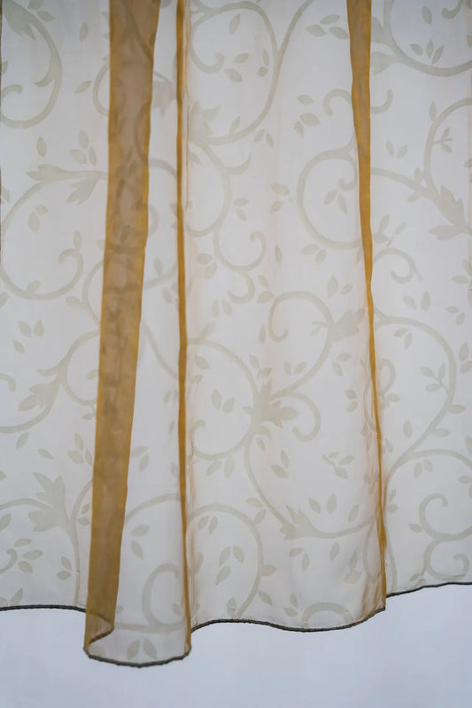 Inda mintás organza készfüggöny 140x250 / beige-barna