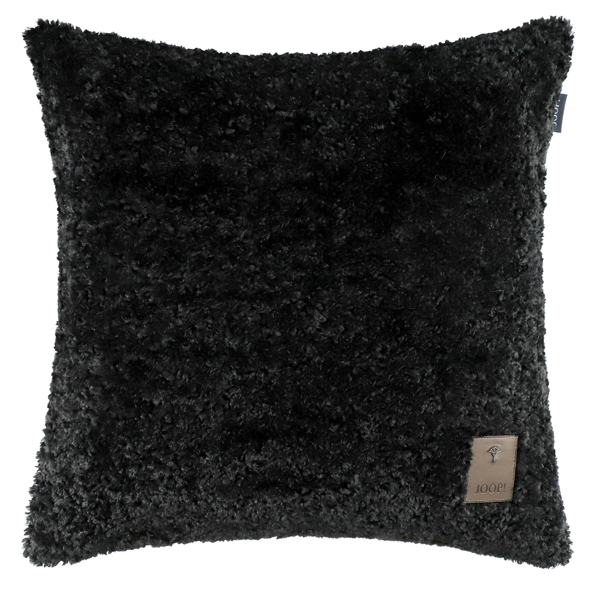 JOOP! Curly fekete teddy díszpárnahuzat 50×50 cm puha luxus, modern elegancia Joop! Szőnyegszalon