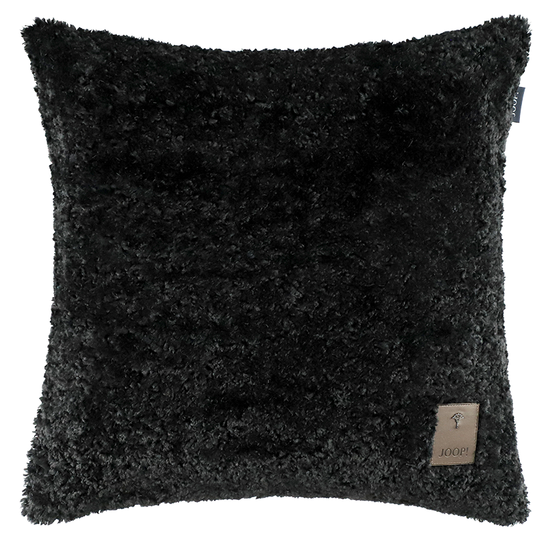 JOOP! Curly fekete teddy díszpárnahuzat 50×50 cm puha luxus, modern elegancia Joop! Szőnyegszalon