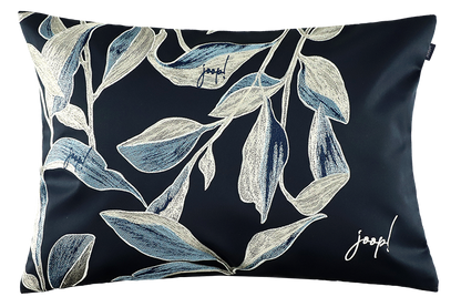 JOOP! Flora sötétkék díszpárnahuzat 40×60 cm  Virágmintás luxus, időtlen elegancia Joop! Szőnyegszalon