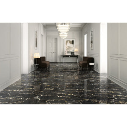JEWELS-X  BLACK GOLD 120x278- A csempe egy merész és elegáns választás, amely azonnal különleges és luxus hangulatot varázsol bármely térbe.
