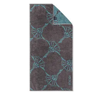 Joop! Infinity flower graphit törölköző 50x100 / kék