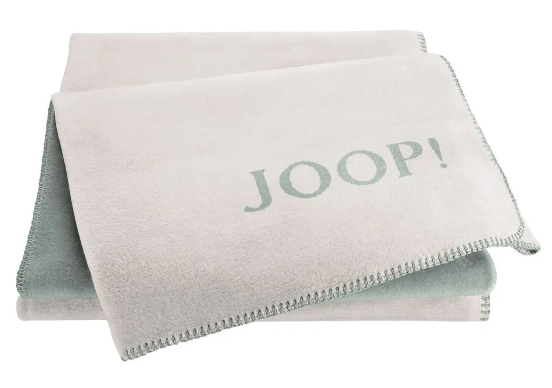 Joop! Uni doubleface sand-jade pléd 150x200 / fehér