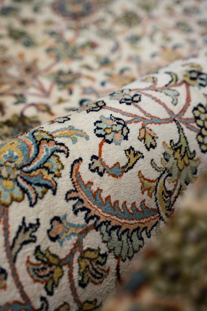 Kashan Rust selyemszőnyeg 218x313 / beige-barna