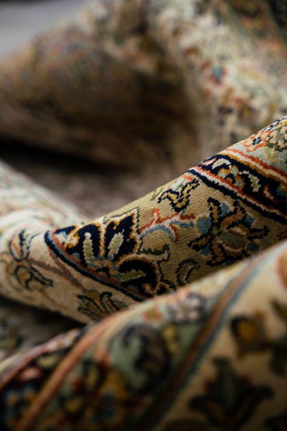 Kashan Rust selyemszőnyeg 218x313 / beige-barna