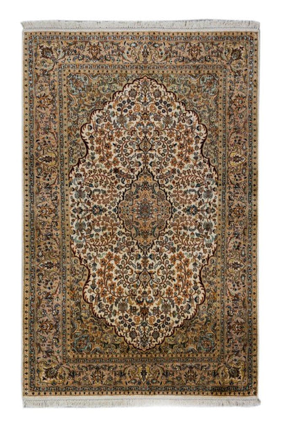 Kashmir Silk Rust selyemszőnyeg 123x185 / beige-barna