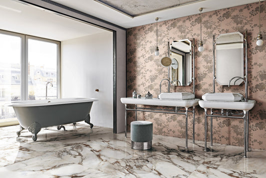 LES BIJOUX BRÉCHE CAPRAIA GLOSSY- 120X280; 6MM  A magasfényű felület fényt, ragyogást és modern eleganciát ad a térnek, miközben optikailag tágítja és dinamikussá teszi azt. Rex Ceramiche Szőnyegszalon