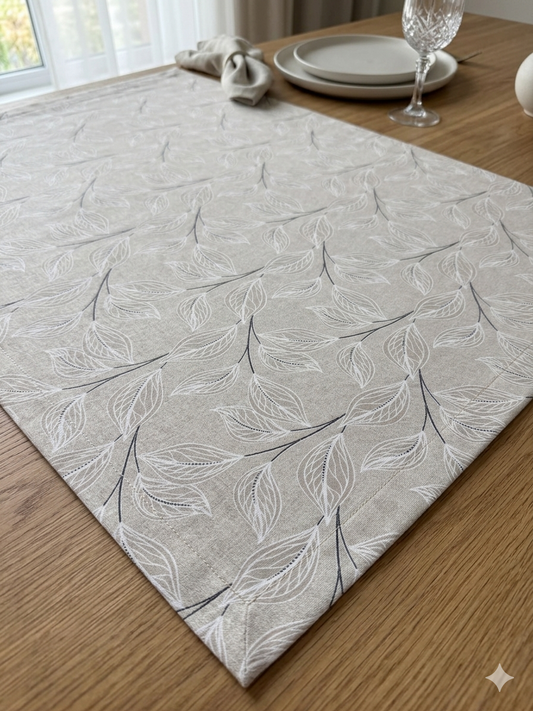 impregnált leveles terítő beige