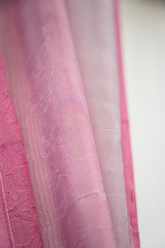 Lila organza készfüggöny 140x250 / rózsaszín-lila