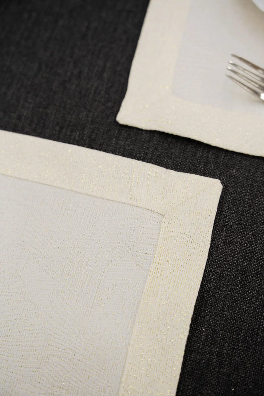 Lilian lurex krém/arany étkezési alátét szett 4 darabos szett / beige-barna