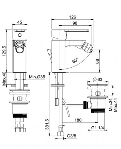 Matrix bidé csaptelep 3532CR