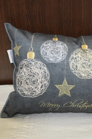 Merry Christmas díszpárna 30x45 / szürke