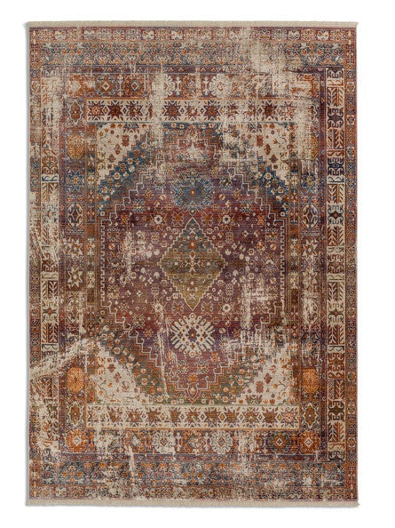 Mystik koptatott hatású szőnyeg orientális elemekkel 215 099 133x185 / beige-barna