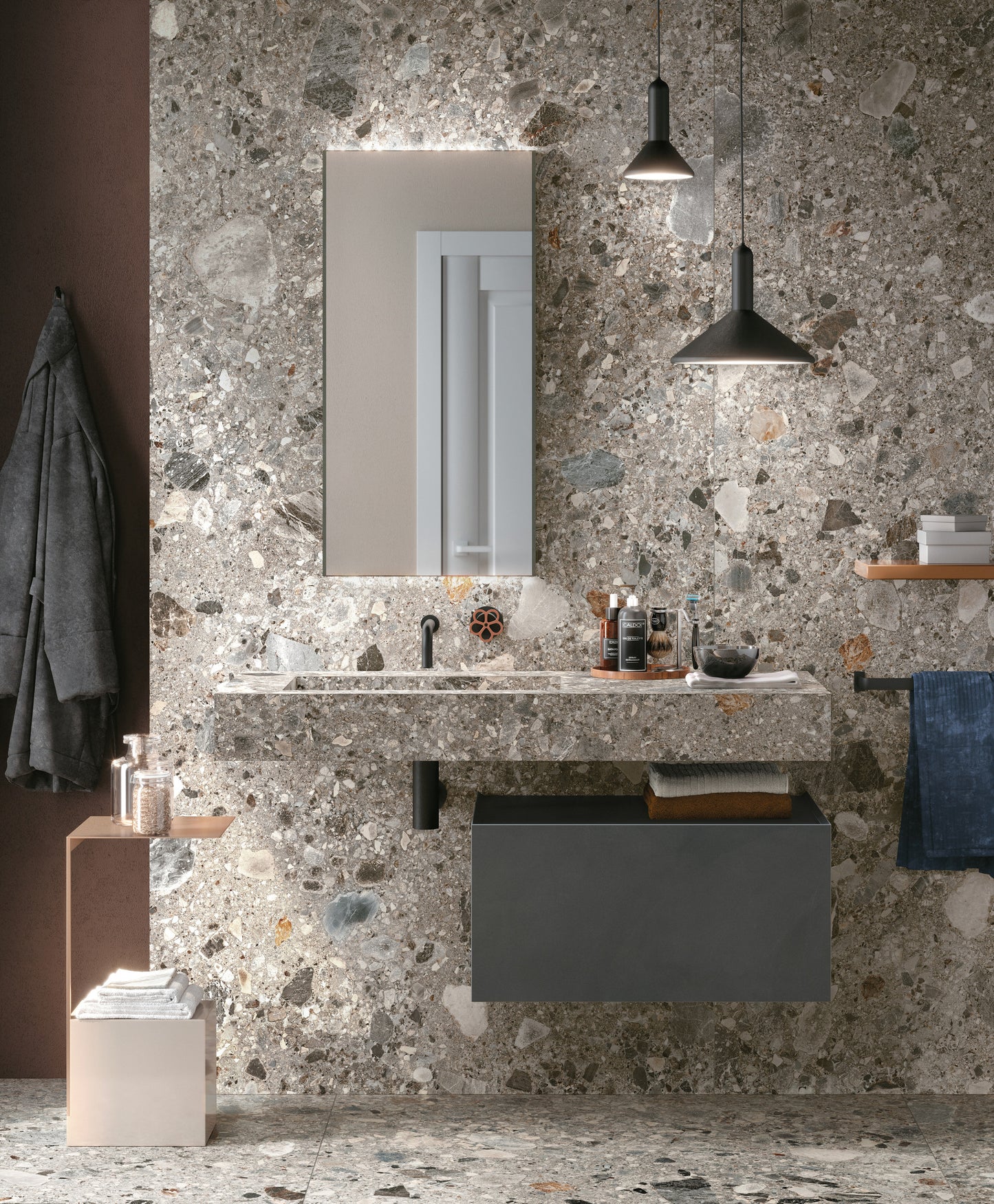 NORR-X RR05 Farge nat. 120*278 Ez a terrazzo hatású csempe egyedi mintázatával és természetes árnyalataival modern, mégis időtálló stílust visz otthonába.