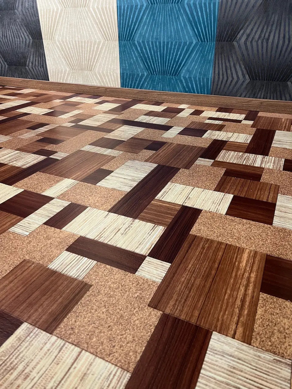 Négyzet mintás tekercses vinyl padló 200 cm-es 200 cm-es / beige-barna