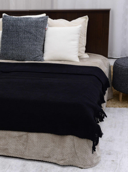 Orion Cotton fekete pléd 150x200 / szürke