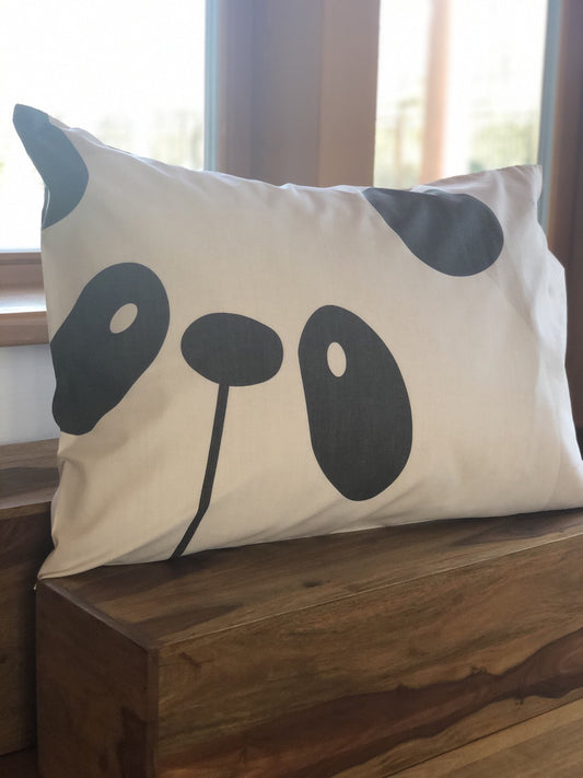 Panda díszpárna huzat 50x70 / szürke
