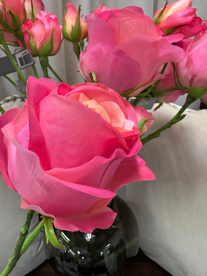 Rózsa pink prémium selyem virág