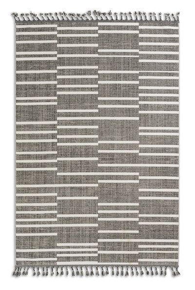 Ravenna szürke/fehér csíkos szőnyeg 223 005 133x190 / beige-barna