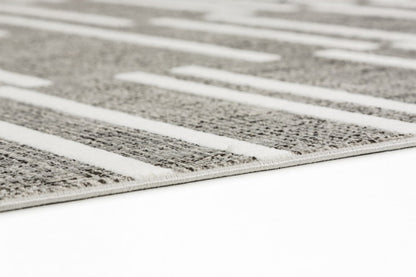 Ravenna szürke/fehér csíkos szőnyeg 223 005 133x190 / beige-barna