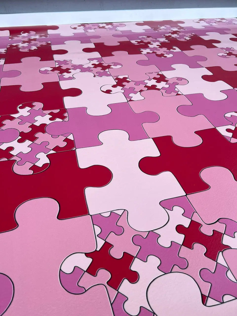 Rózsaszín puzzle tekercses vinyl padló 200 cm-es / rózsaszín-lila