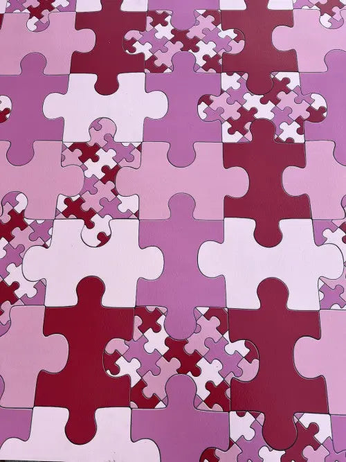 Rózsaszín puzzle tekercses vinyl padló 200 cm-es / rózsaszín-lila