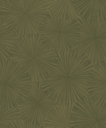 Karakteres geometrikus tapéta mély zöld árnyalatban