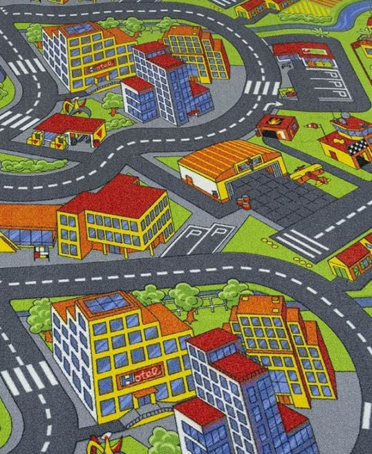 Smartcity autópálya mintás padlószőnyeg 400 cm-es / szürke