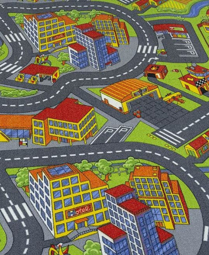 Smartcity autópálya mintás padlószőnyeg 400 cm-es / szürke