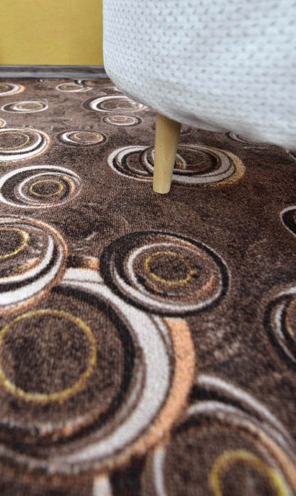 Spot-43 barna mintás padlószőnyeg 400 cm-es / beige-barna