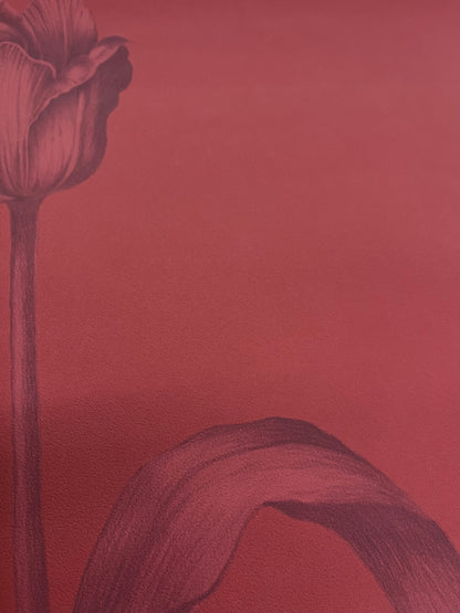 Mély terrakotta tulipán mintás tapéta