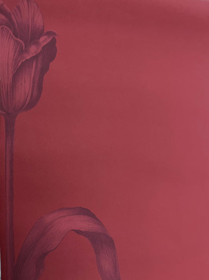 Mély terrakotta tulipán mintás tapéta