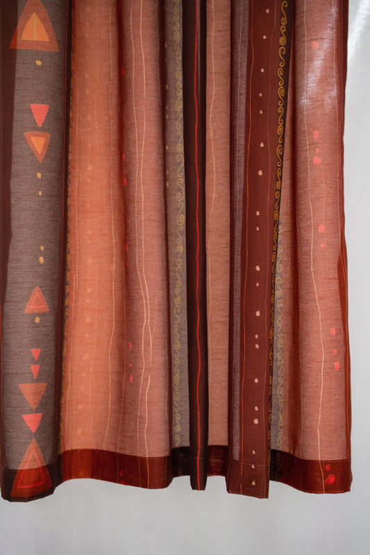 Terra-padlizsán voile készfüggöny 140x170 / piros-bordó