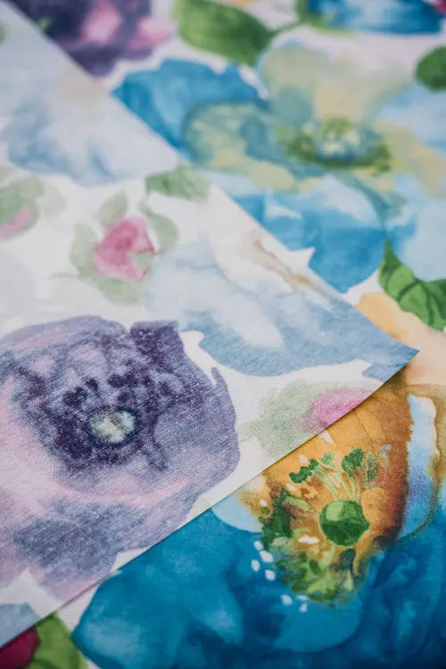 Aquarell színes virágos terítő - Szőnyegszalon
