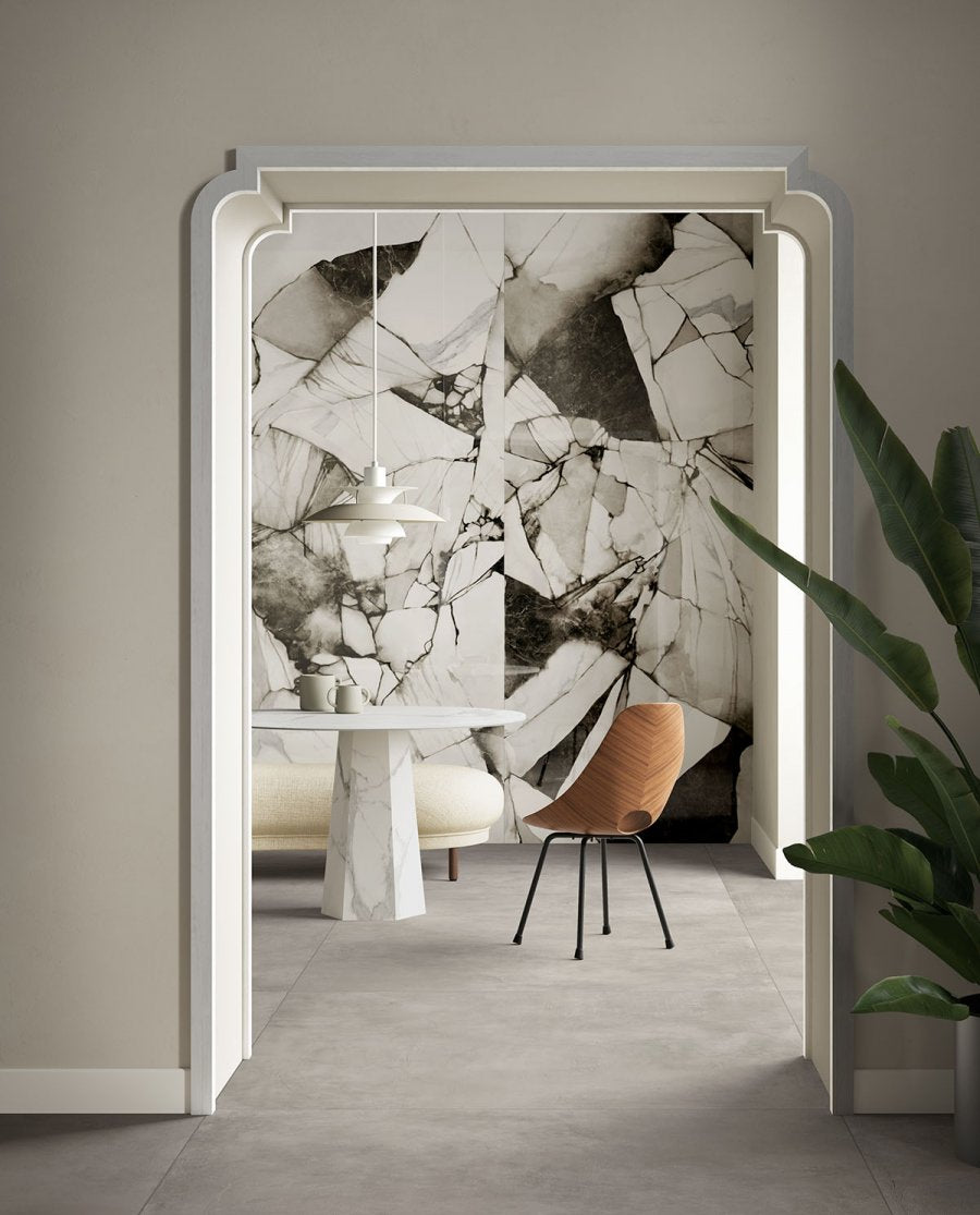 HBO BLOOM SHINE 120x278; Bloom Shine absztrakt magasfényű csempe fehér és világos árnyalataival frissességet és nyugalmat, szürke és hidegebb tónusaival pedig eleganciát sugároz.