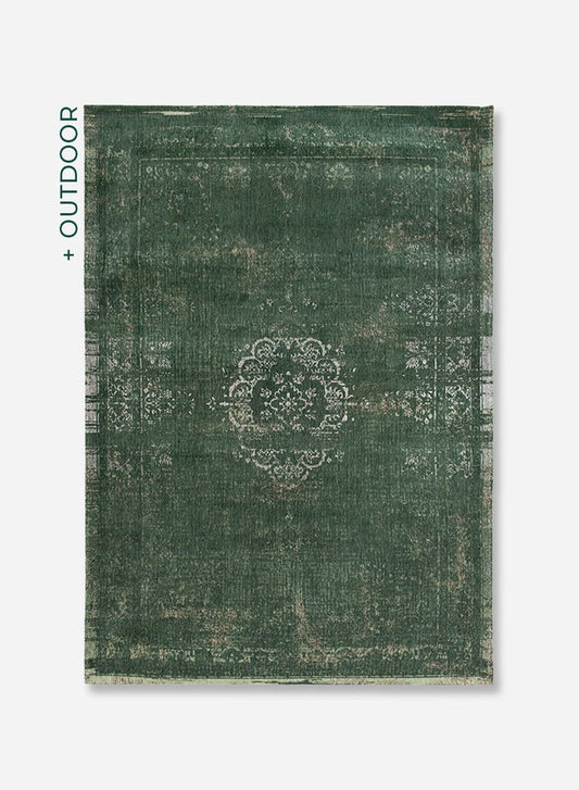 Majestic Forest 9146 - Medallion síkszövött zöld szőnyeg