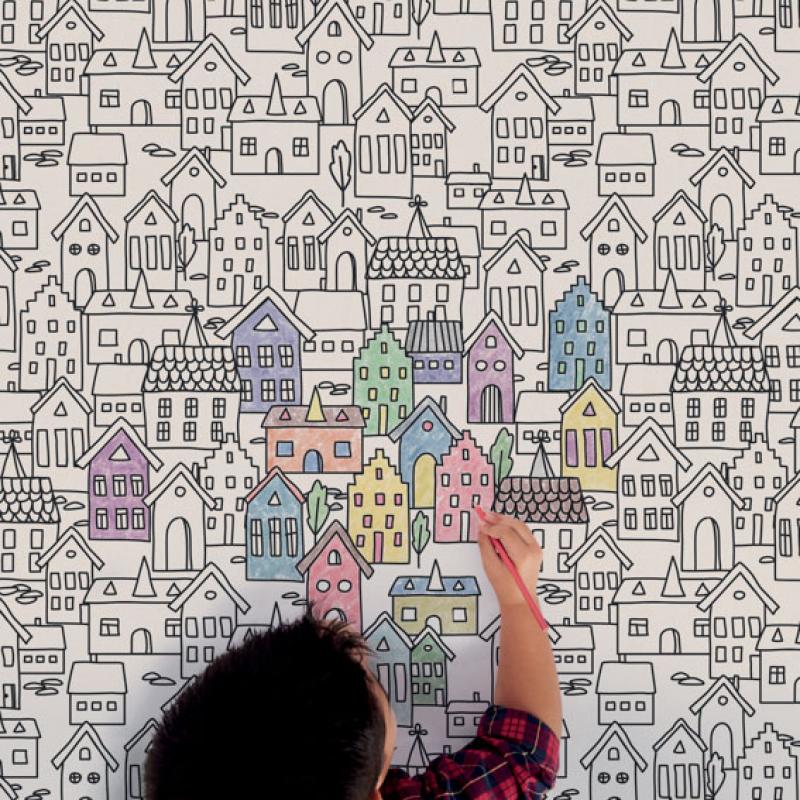 PAINT THE HOUSE 120x280, Kreatív, színezhető nagy csempe, akár gyerekszobába is kiváló választás.