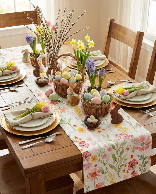 tavaszi virágos terítő