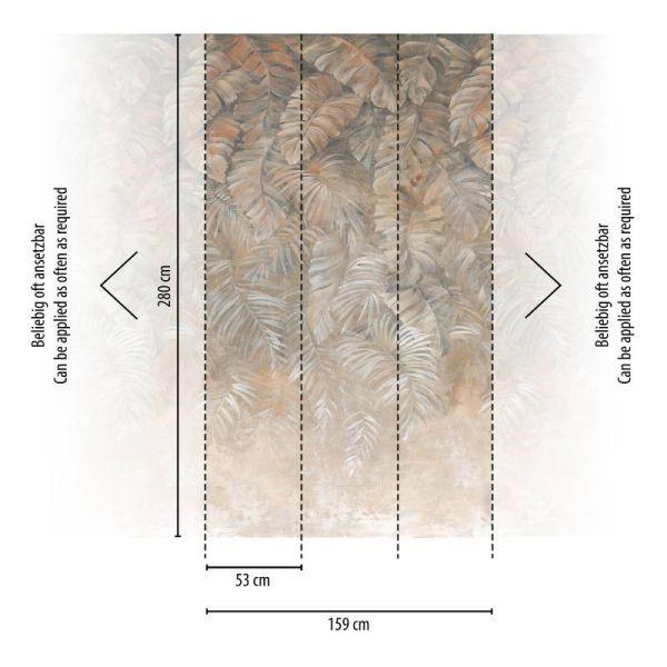 Pasztel árnyalatú leveles fali poszter
