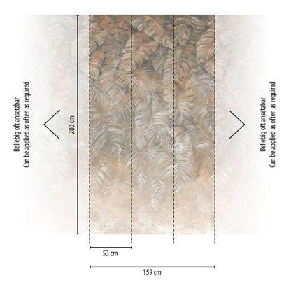 Pasztel árnyalatú leveles fali poszter