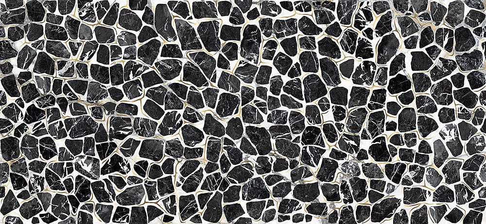 THE ROOM Turtle 120x260- A teknős páncélját idézi: fehér-bézses alapon sötétbarna és fekete mintákkal, arany csíkokkal kiemelve. Tisztaságot, megbízhatóságot és eleganciát sugall.